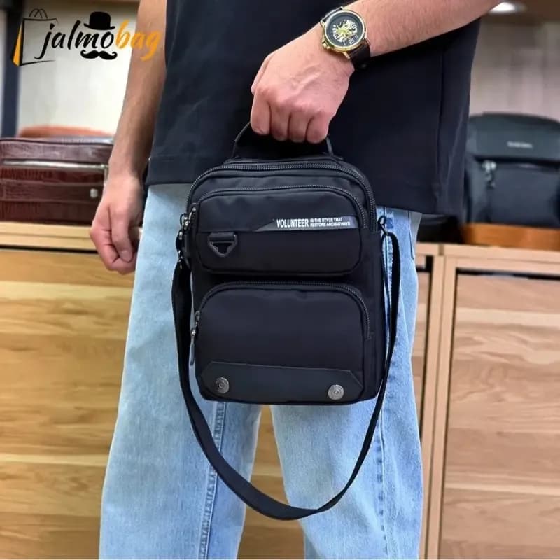 کیف دوشی دستی اسپرت برزنتی پارچه ای خارجی جیب دار — تصویر ۱۰