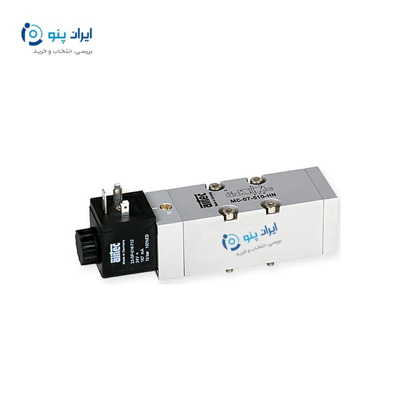 شیر برقی بلوکی خطی سیم‌دار پنوماتیک ۵/۲ کد MC-07-510-HN ایرتِک آلمان Airtec