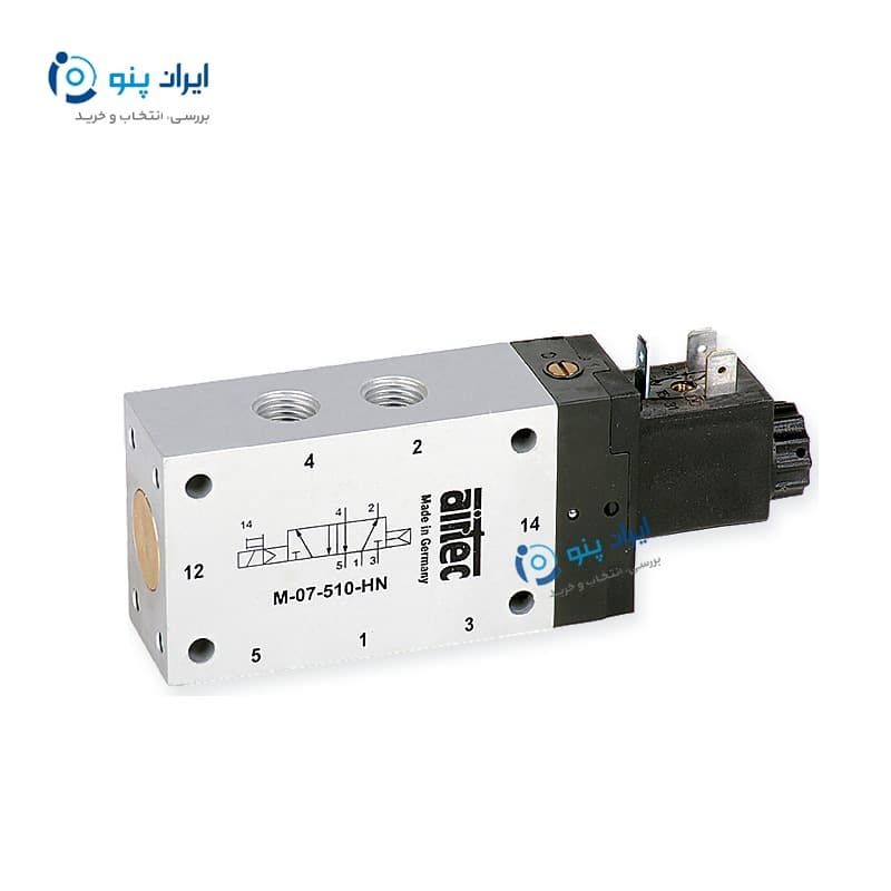 شیر برقی پنوماتیک ۵/۲ سایز ۱/۴ اینچ ایرتِک آلمان Airtec