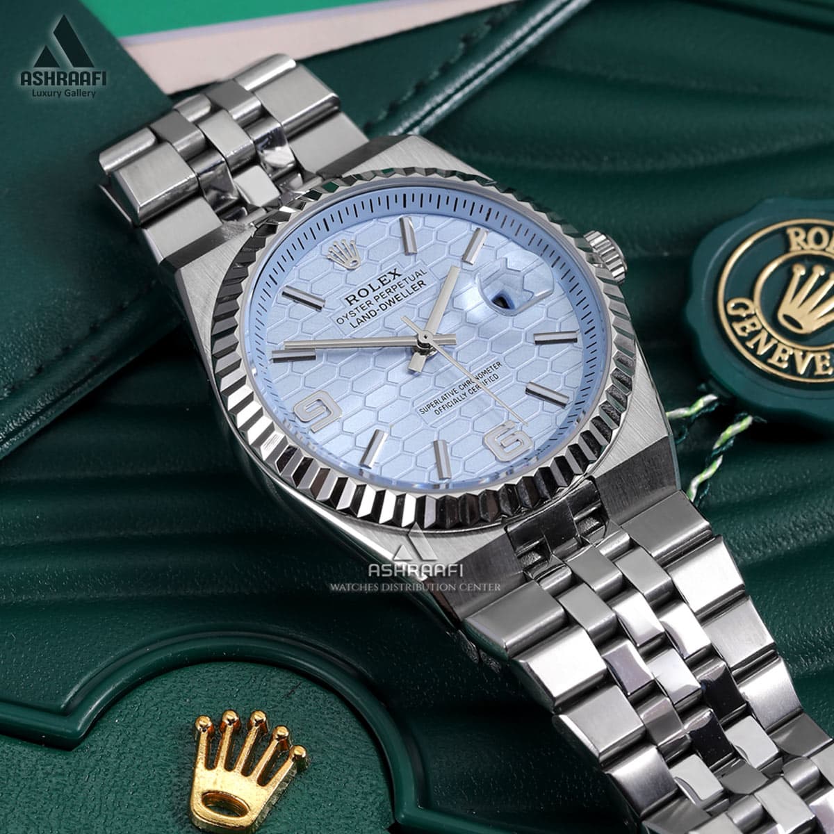 ساعت رولکس لند دولر صفحه آبی Rolex Land Dweller 40-SB — تصویر ۴