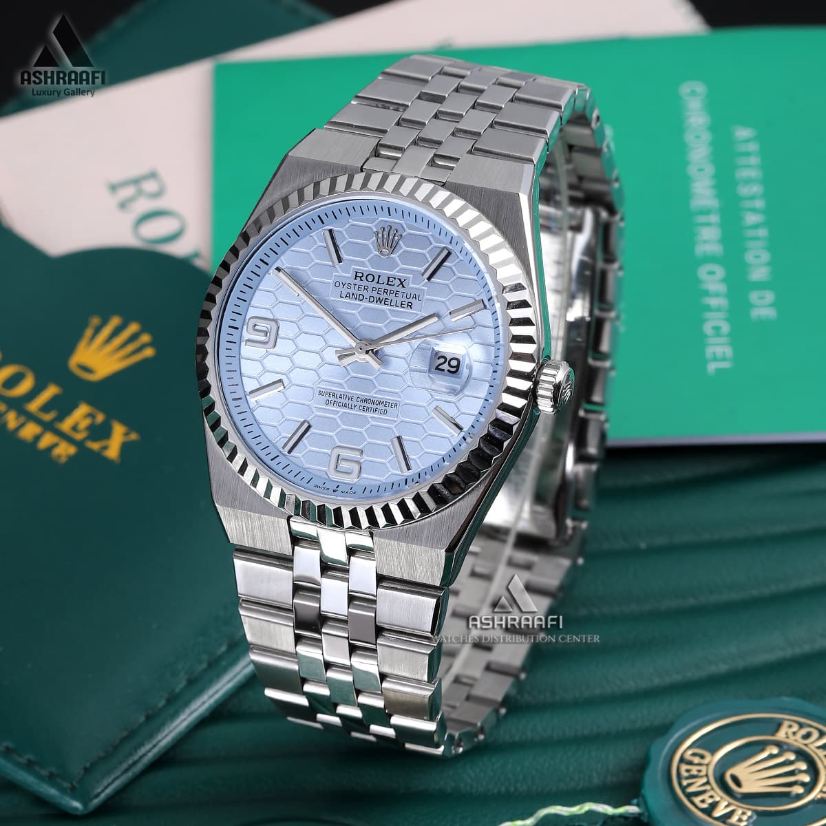 ساعت رولکس لند دولر صفحه آبی Rolex Land Dweller 40-SB — تصویر ۳
