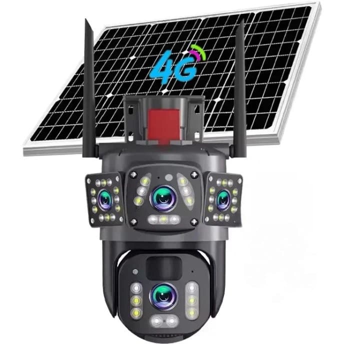 دوربین بی سیم سیمکارتی خورشیدی 8 مگاپیکسل 3تصویر2لنز v380 مدلA9-3 اصلی کیفیت عالی