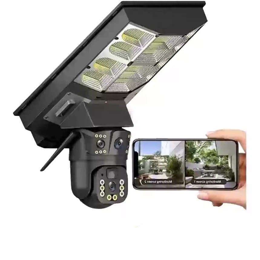 دوربین پروژکتور خورشیدی ws3118 با دو لنز و نرم افزار v380 — تصویر ۶