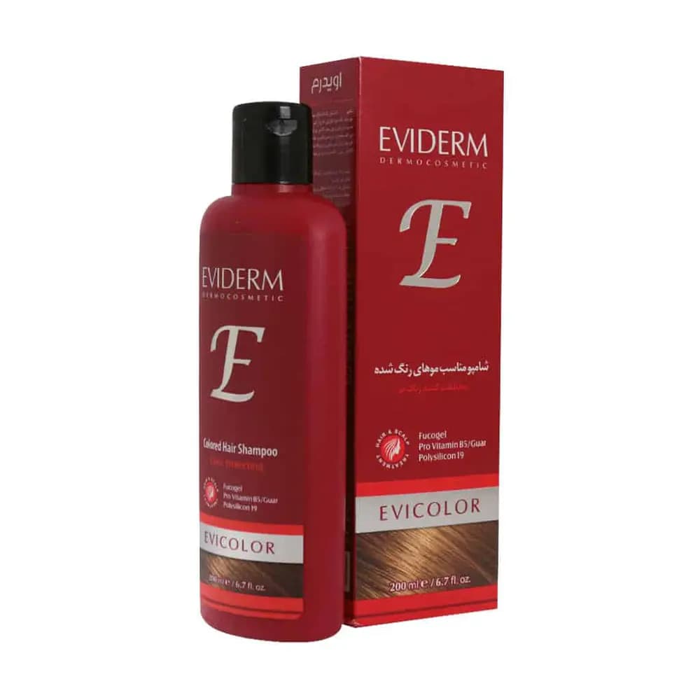 شامپو اوی کالر Eviderm | محافظت از رنگ مو و تقویت درخشش طبیعی