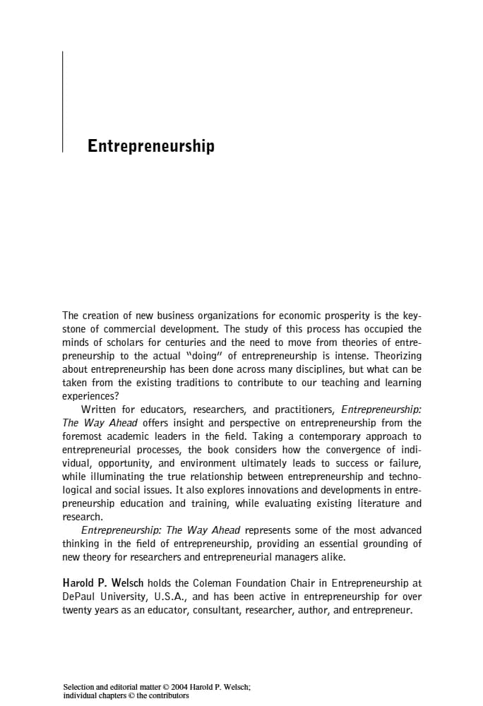 کتاب Entrepreneurship: The Way Ahead (کارآفرینی: مسیر پیش رو) نسخه انگلیسی PDF | نامشخص — تصویر ۲