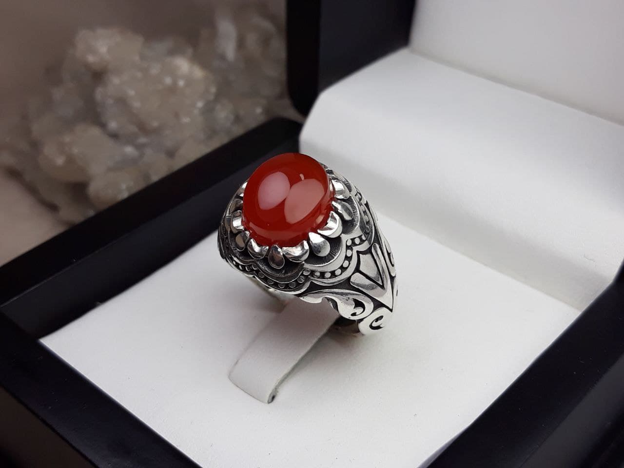 انگشتر مردانه عقیق یمنی سرخ کد 2081