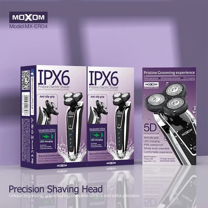 ماشین اصلاح (ریش تراش) سه تیغ موکسوم MOXOM ER04 — تصویر ۳