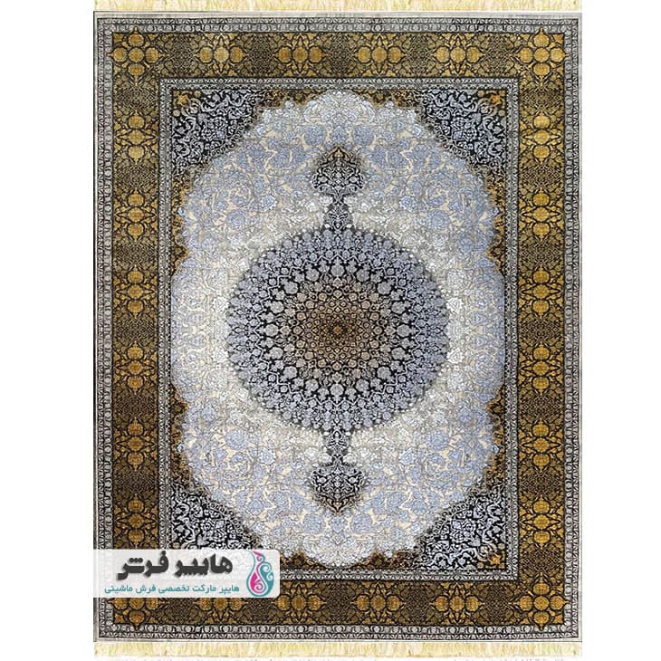فرش مدرن سیزان کد 70011 نقره ای