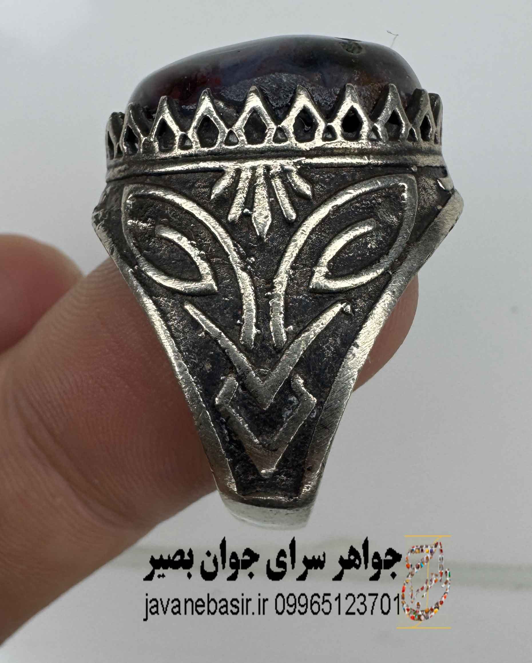 انگشتر عقیق شجر چندرنگ — تصویر ۳