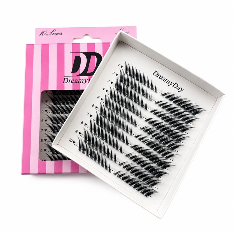 مژه کاشت ۱۰ لاین دریمی‌دی مدل DD15‑C‑Mix – DREAMY DAY Lash Extensions