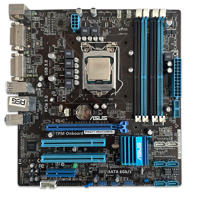 باندل مادربرد ASUS P8Q77 M2/CDM/SI + G2010 استوک