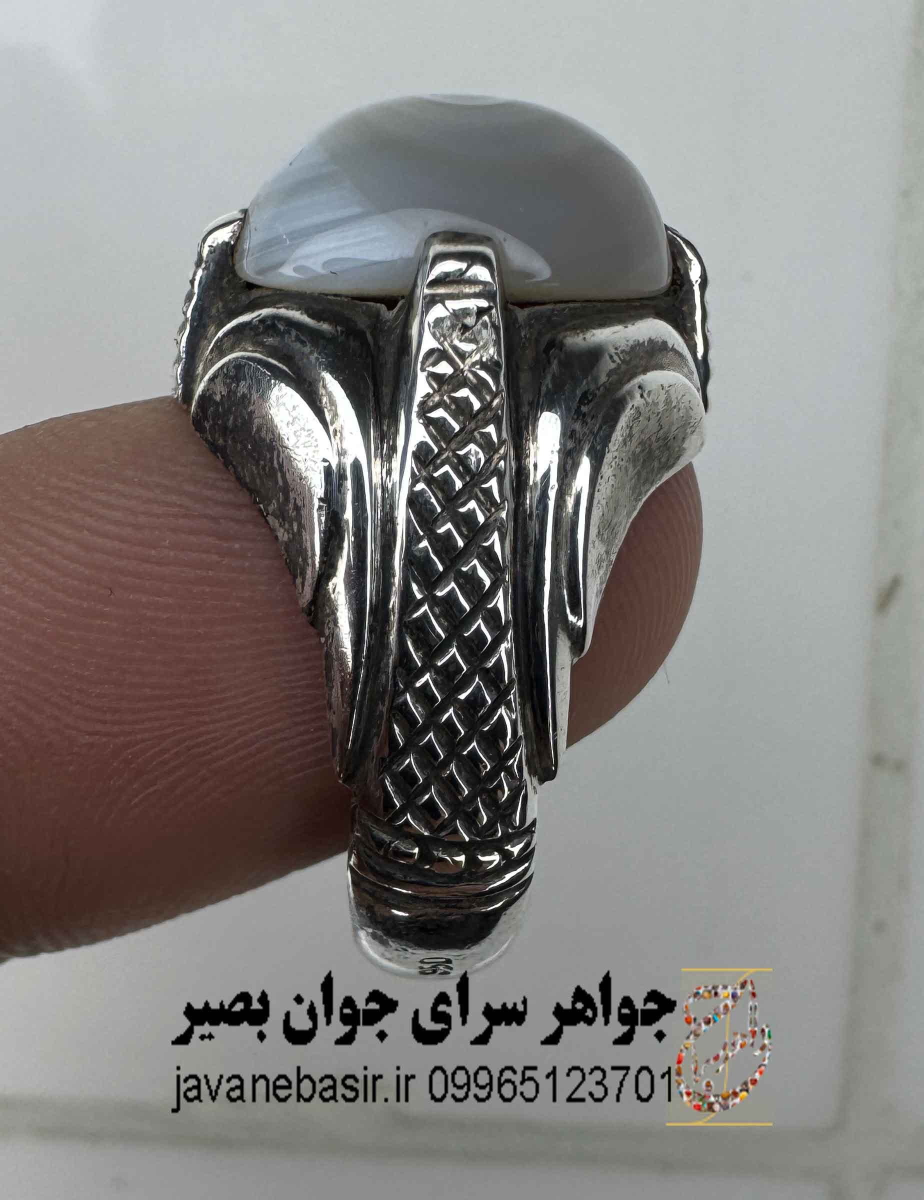 انگشتر باباقوری نقره مدل چشم حارس | باطلالسحر و دفع چشمزخم — تصویر ۴
