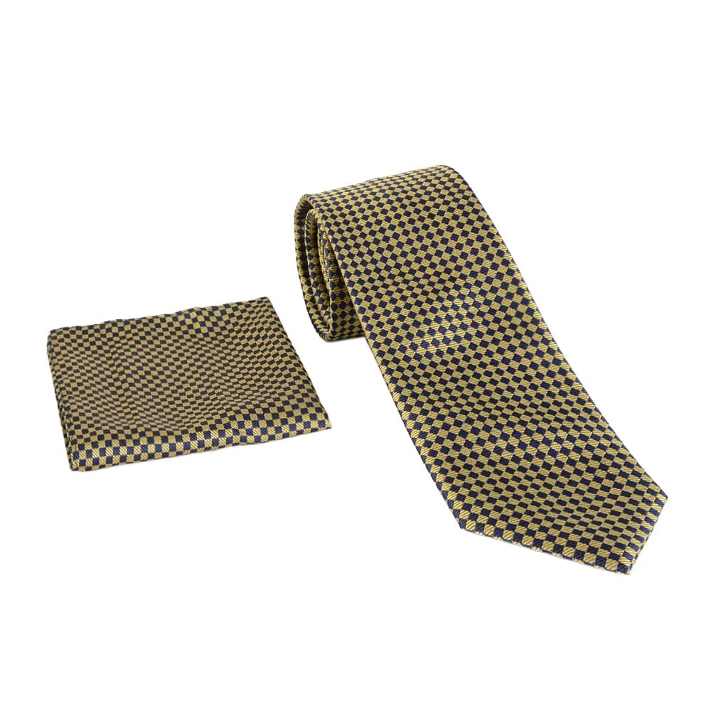 ست کراوات و دستمال جیب چهارخونه 98135