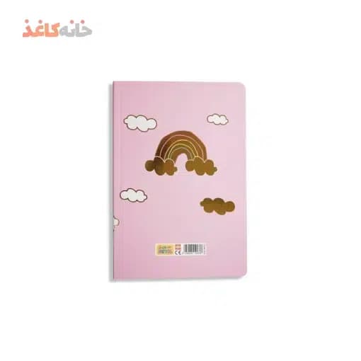 دفتر50برگ ته چسب پاستلی طلاکوب سویل طرح ابر و رنگین کمون — تصویر ۳