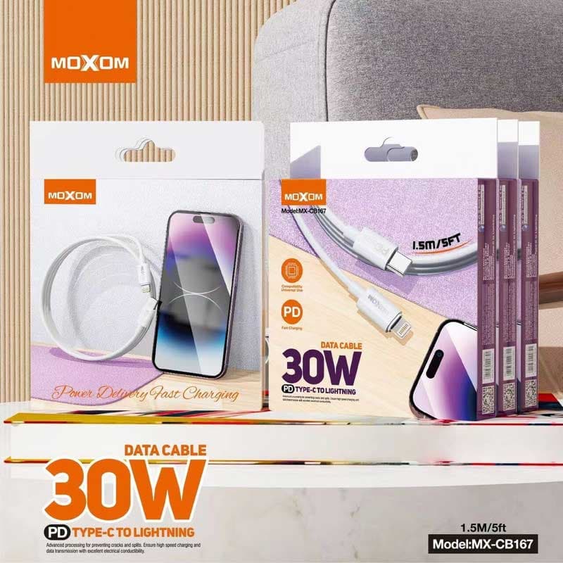 کابل سوپرفست شارژ MoXoM MX-CB167 PD iPhone — تصویر ۲