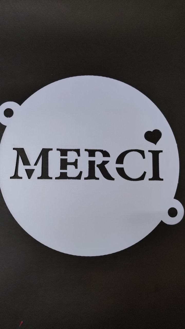 شابلون روی کیک MERCI