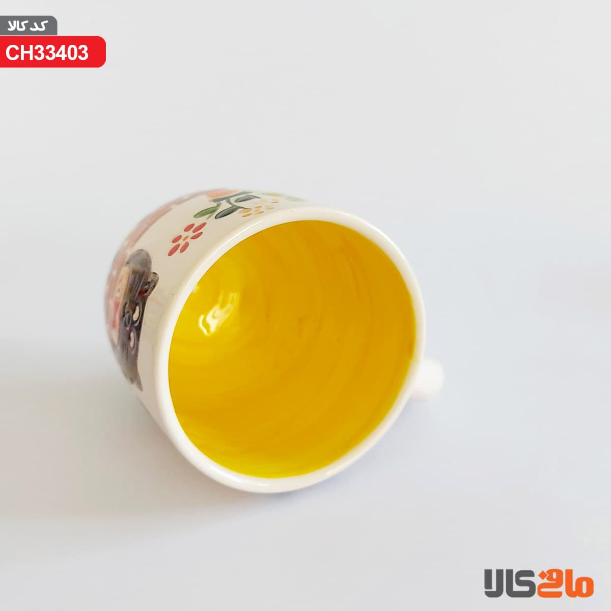 ماگ سرامیکی رنگین کمان طرح (گربه و حوض ماهی) هنر دست — تصویر ۵