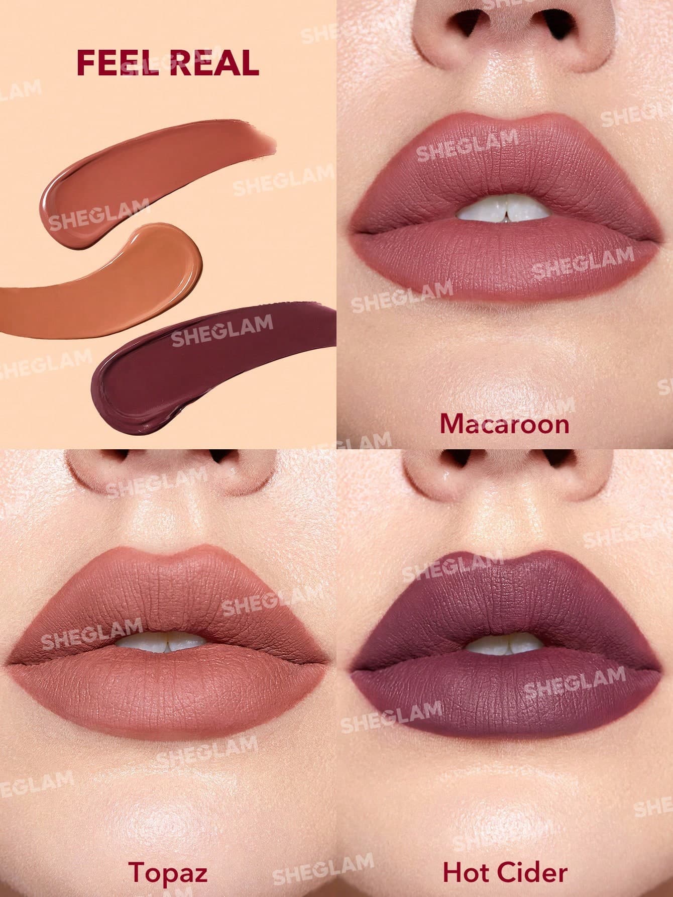 ست مینی رژ لب مایع شیگلم فیل ریل Sheglam Feel Real — تصویر ۳