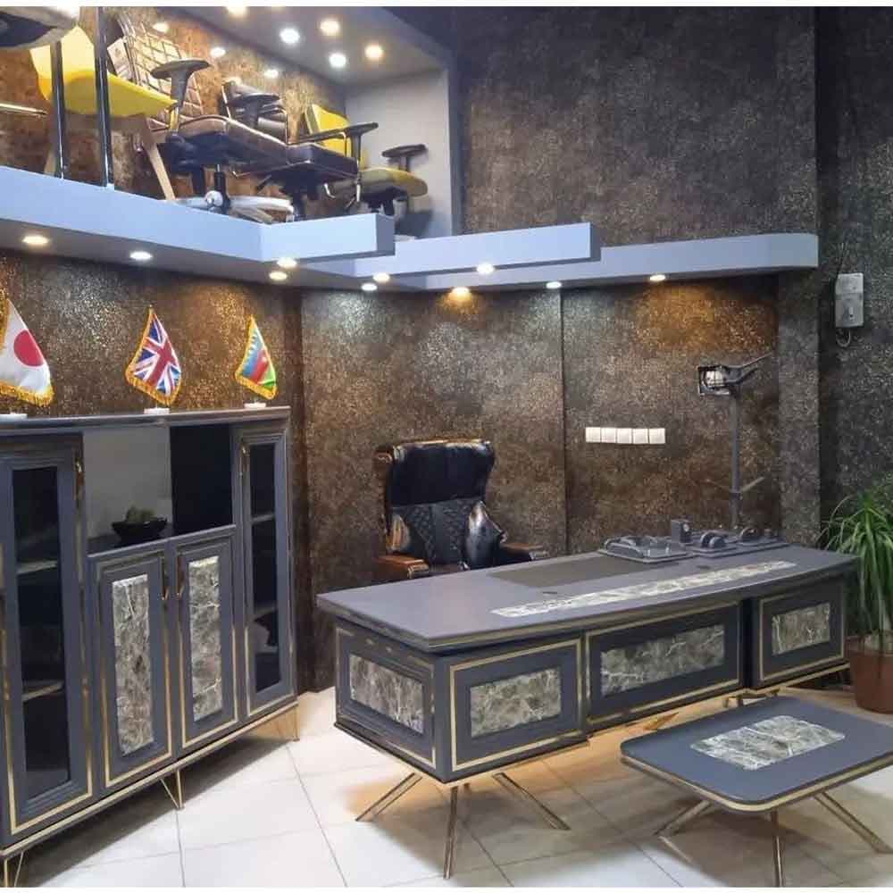 میز مدیریت ام دی اف تمام وکیوم پایه فلزی کارن — تصویر ۳