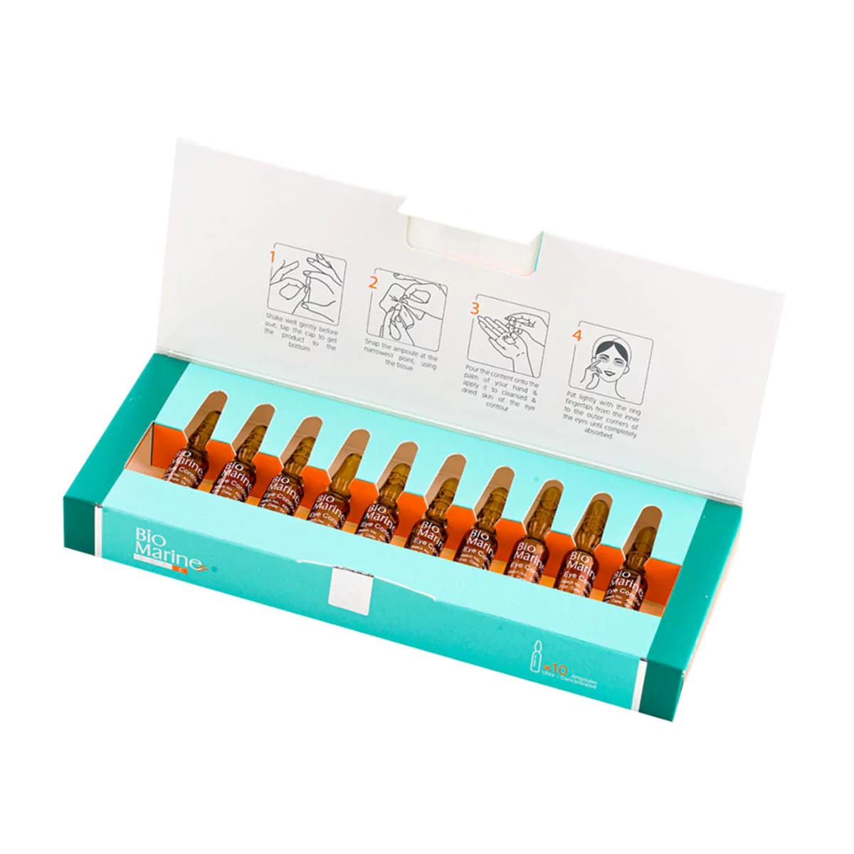 پک محلول ضد چروک و روشن کننده دور چشم بایومارین 10 عدد _ Bio Marine Eye Contour Solution _ بایومارین — تصویر ۳