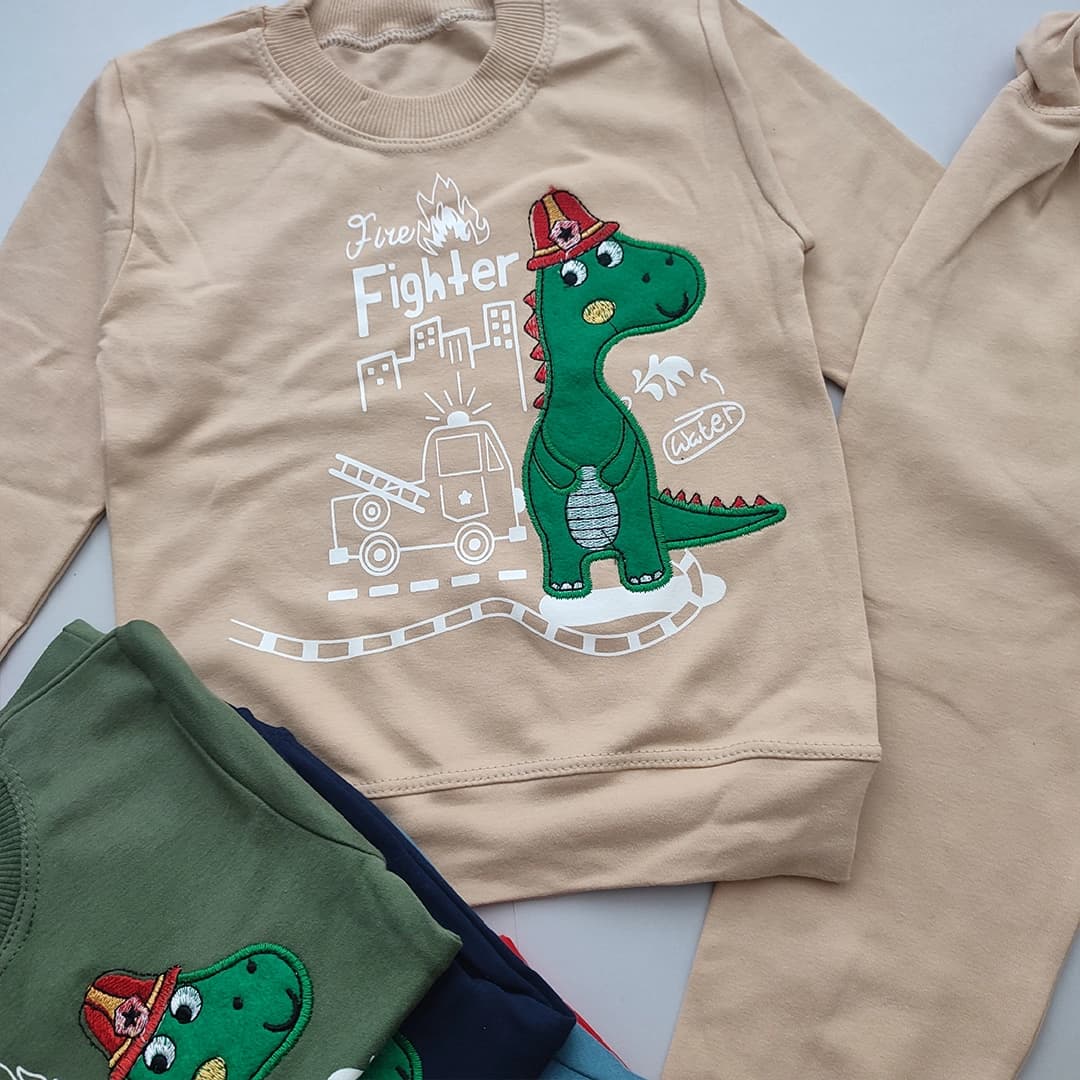 بلوز شلوار پسرانه و دخترانه دایناسور Dinosaurs — تصویر ۳