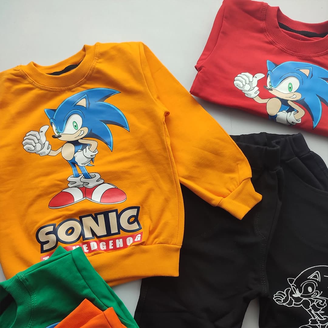 بلوز شلوار پسرانه و دخترانه سونیک Sonic — تصویر ۳