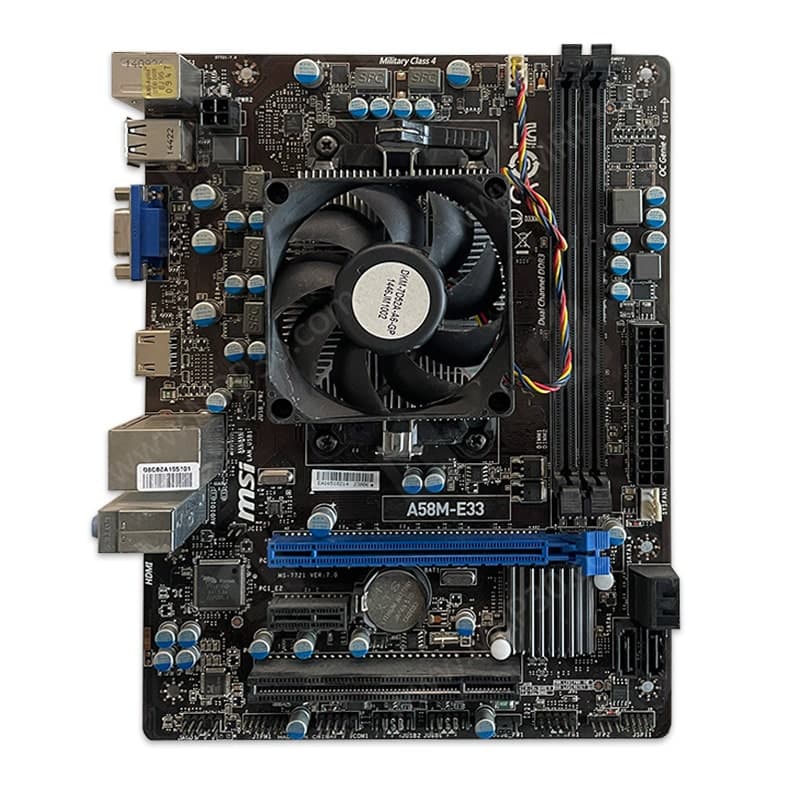 باندل مادربرد MSI A58M-E33 + AMD A4 6300 همراه با فن AMD * استوک