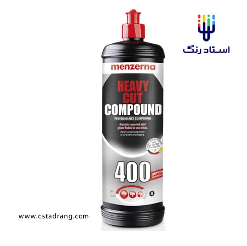 پوليش زبر منزرنا 1 لیتری با فرمول بهبود يافته مدل Menzerna Heavy Cut Compound 400 Improved Formula