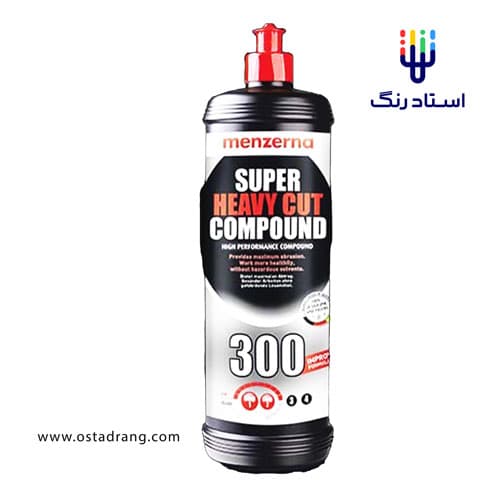 پولیش خیلی زبر 300 یک لیتری با فرمول بهبود یافته منزرنا مدل Menzerna Super Heavy Cut Compound Improved Formula 300 1L