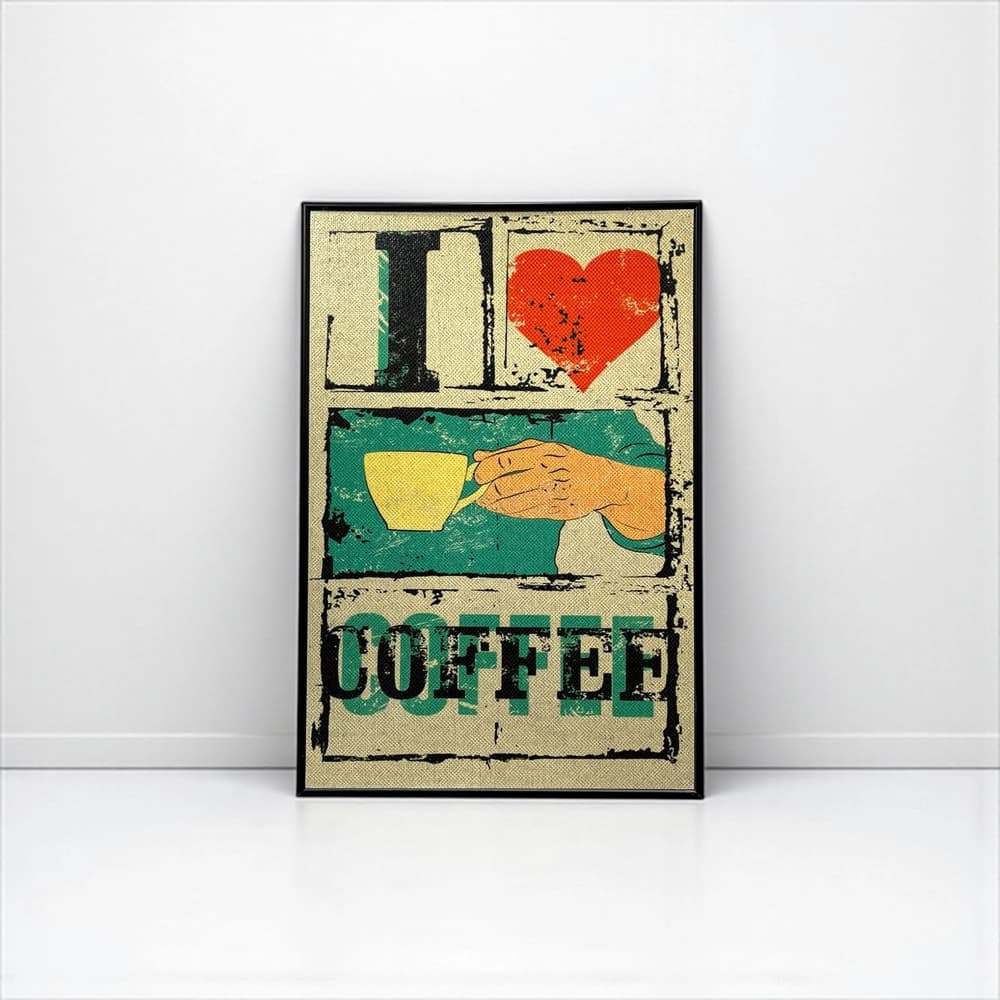 تابلو دیواری طرح I Love Coffee ابعاد 20×30