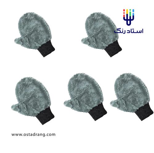 بسته 5 عددی دستکش حوله ای مایکروفایبر شستشو خودرو مدل ROYAL DETAIL Microfiber Wash Mitt