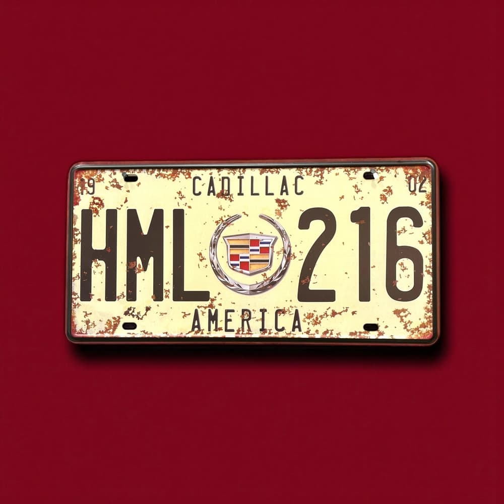 پلاک فلزی طرح Cadillac — تصویر ۲