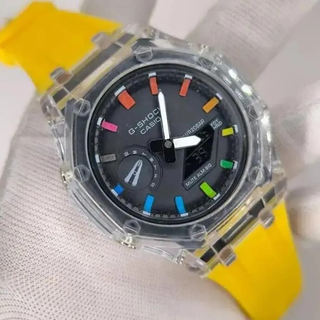 ساعت مچی اسپرت مدل G-Shock با بند سیلیکونی و رنگ بندی جذاب — تصویر ۴