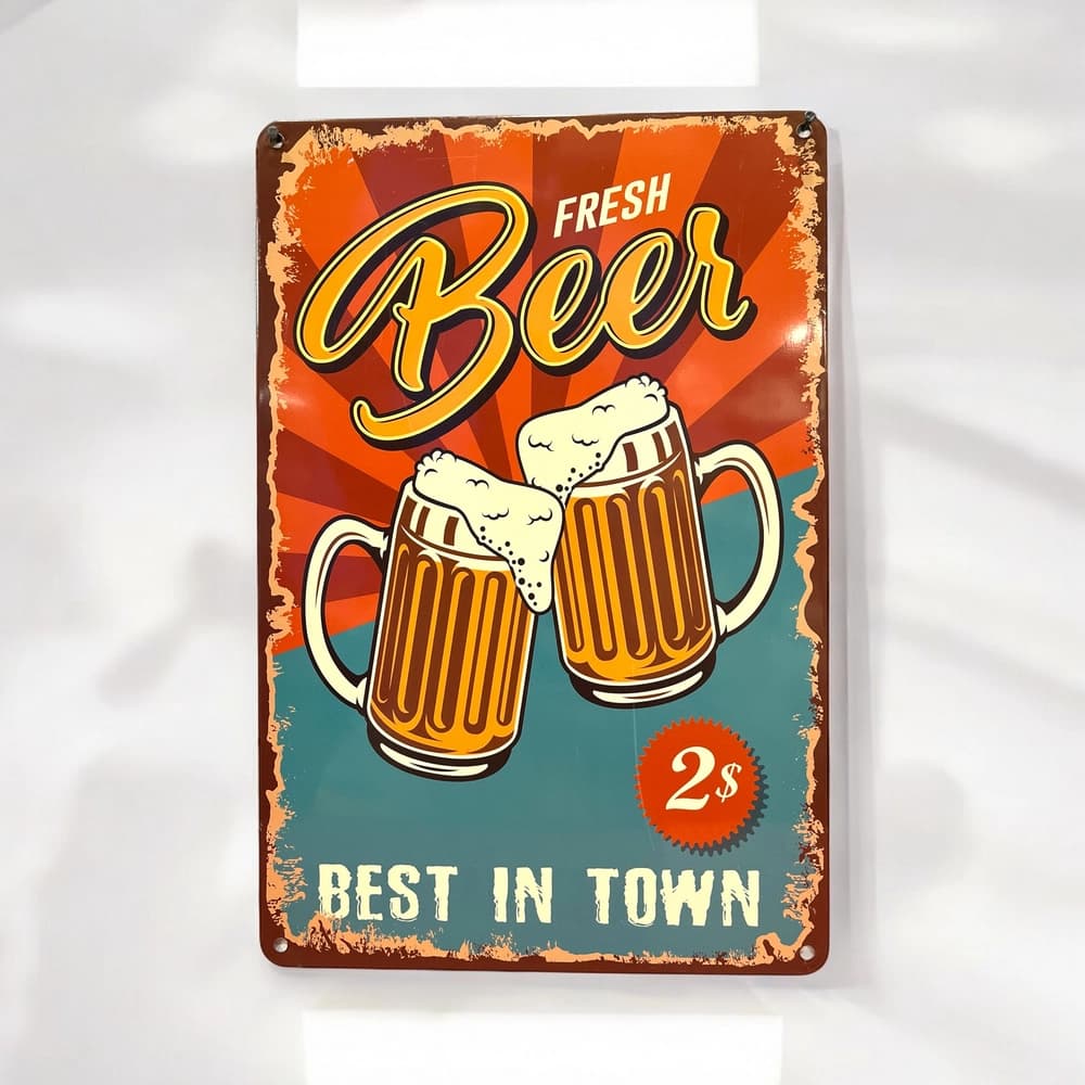 پلاک فلزی طرح Fresh Beer — تصویر ۲