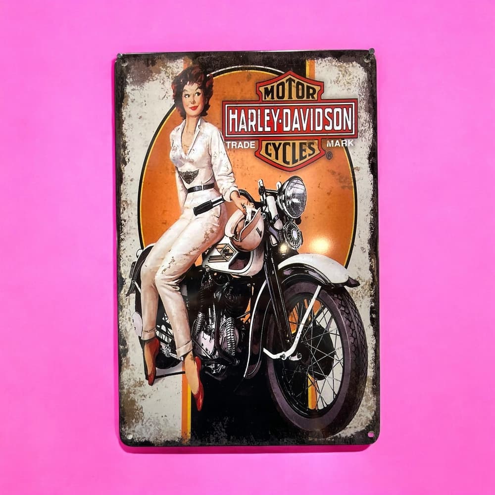 پلاک فلزی طرح Harley Girl