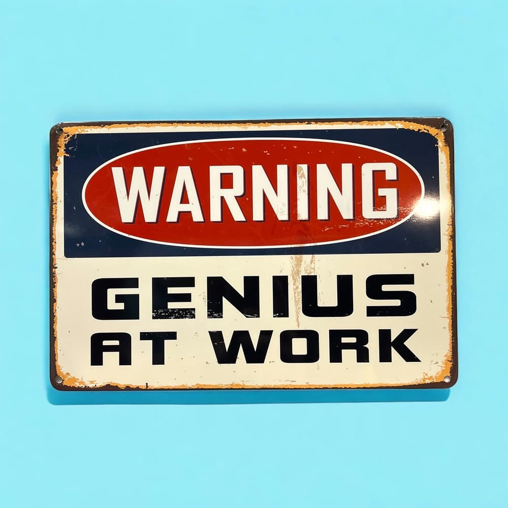 پلاک فلزی طرح Genius At Work — تصویر ۲