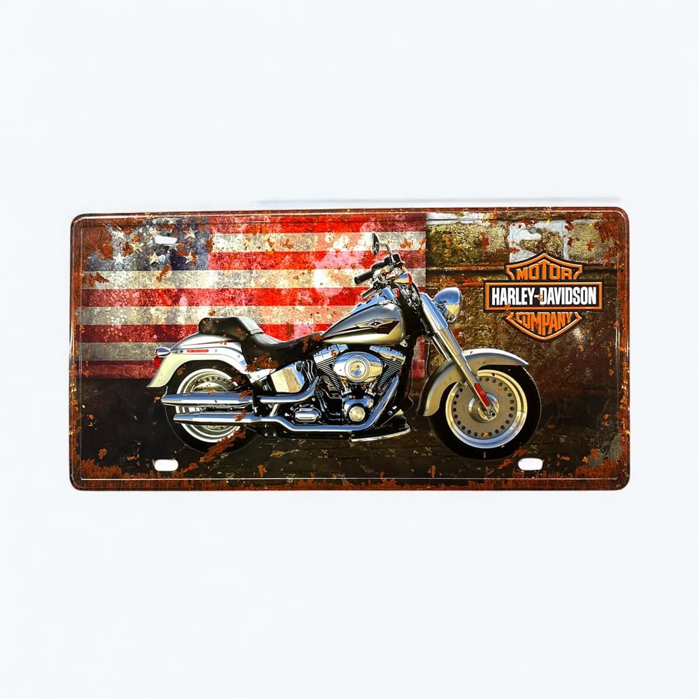 پلاک فلزی طرح Harley Davidson USA
