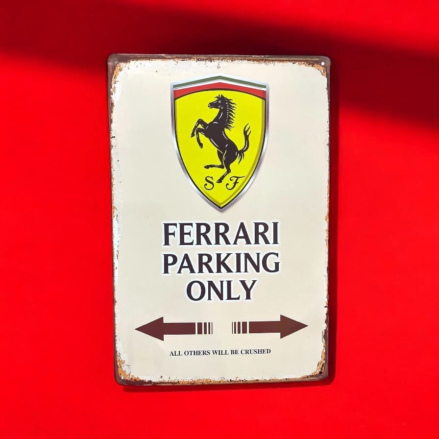 پلاک فلزی طرح Ferrari