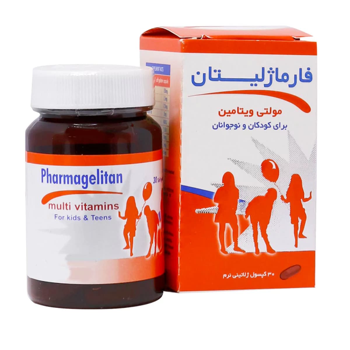 سافت ژل فارماژلیتان کودکان و نوجوانان دانا 30 عدد _ Dana Pharmagelitan Multivitamin for Kids and Teens _ دانا