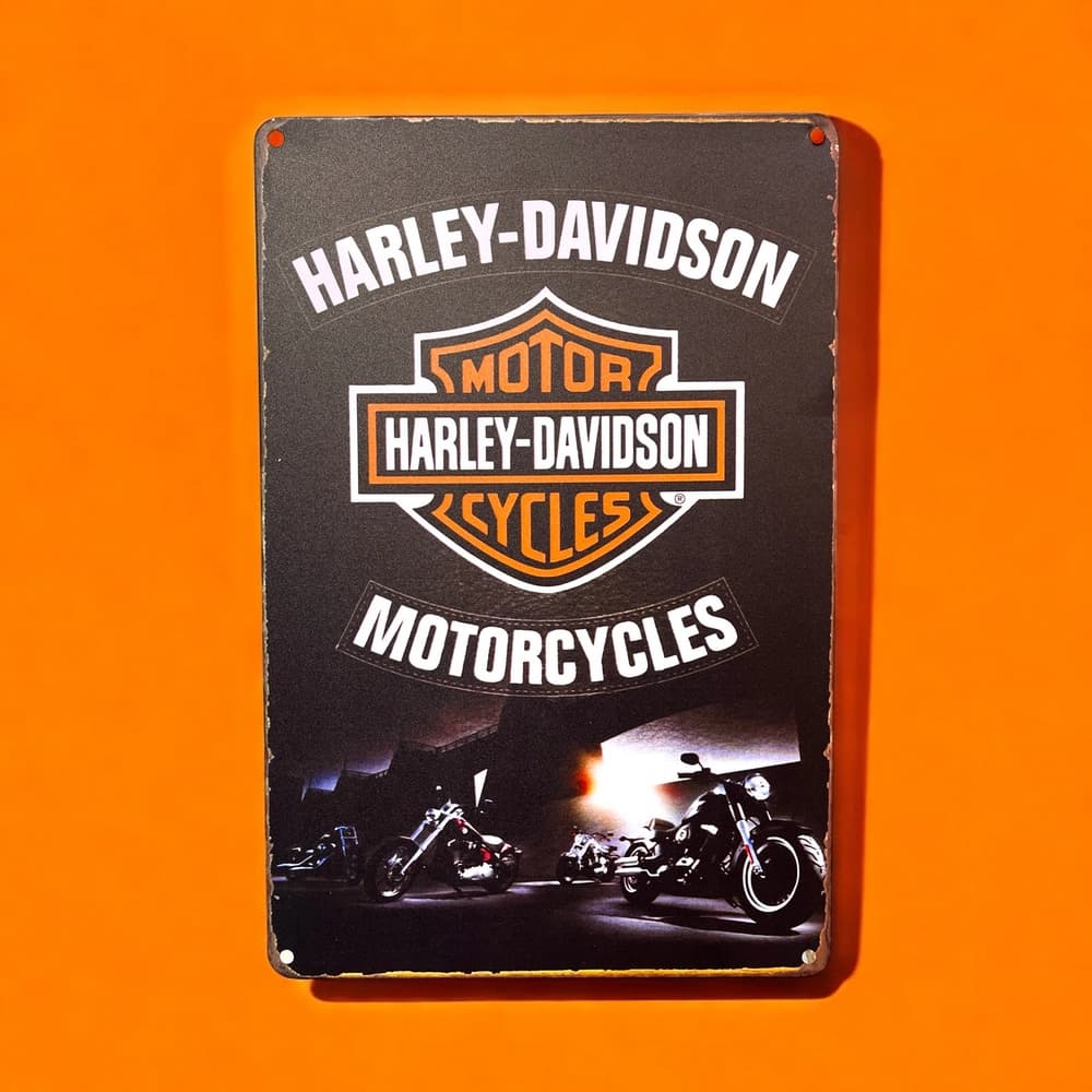 پلاک فلزی طرح Harley Davidson