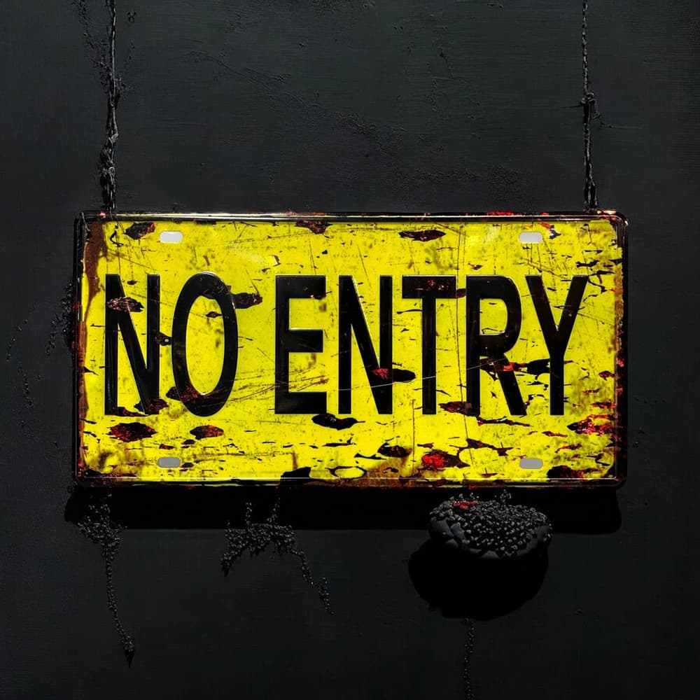 پلاک فلزی طرح No Entry — تصویر ۲
