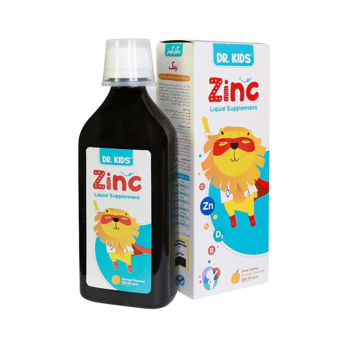 شربت زینک دکتر کیدز 300 میلی لیتر ـ Dr Kids Zinc Liquid Supplement ـ دکتر کیدز — تصویر ۲