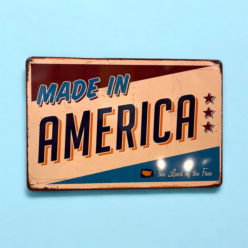 پلاک فلزی طرح Made in America
