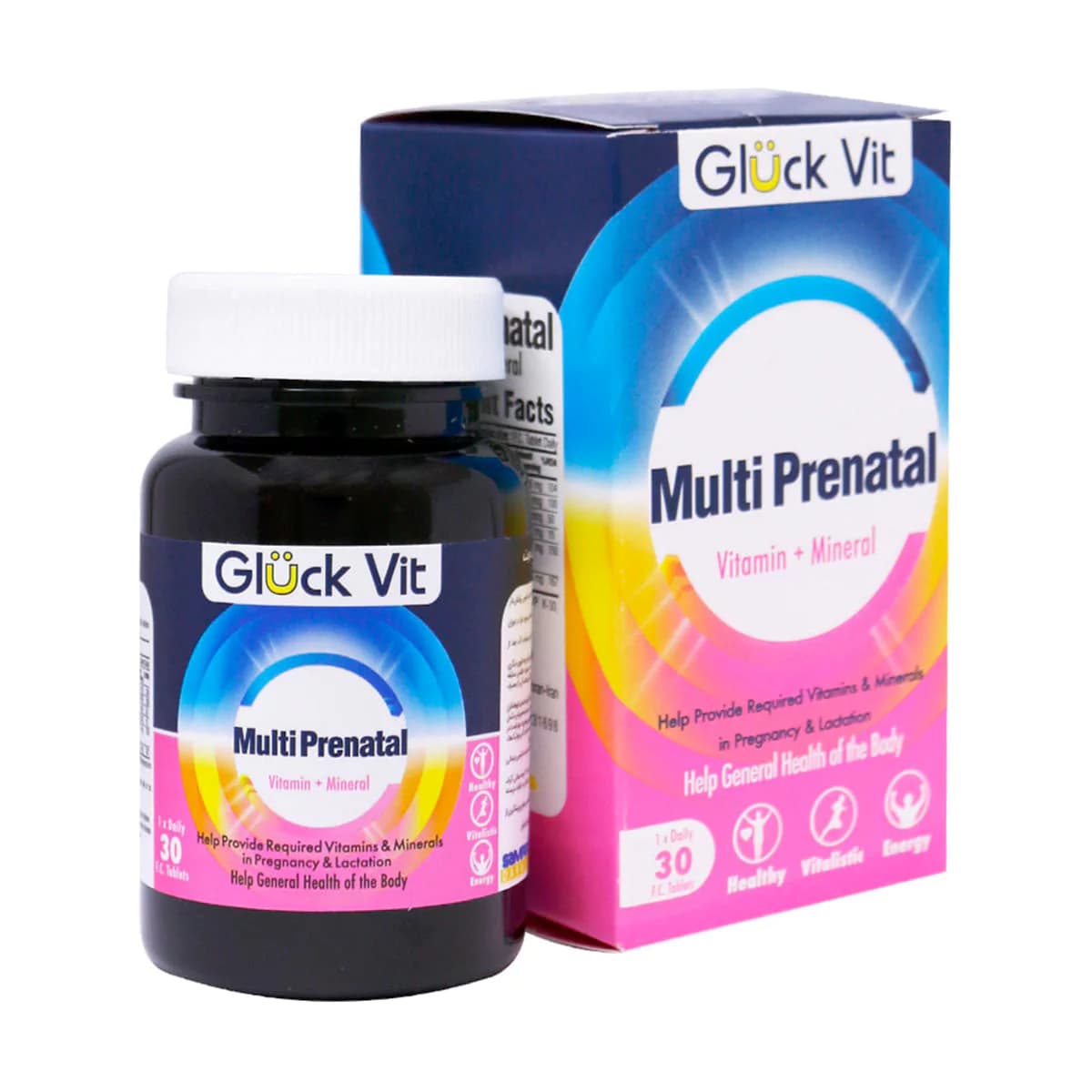قرص روکش دار مولتی پریناتال گلوک ویت 30 عدد ـ Gluk vit Multi Prenatal ـ گلوک ویت — تصویر ۲