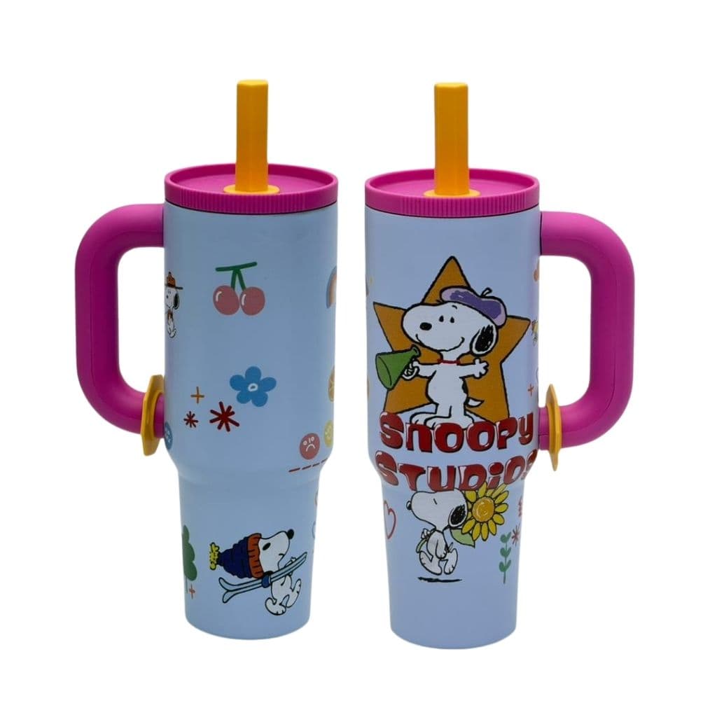 تامبلر نی دار ضد نشت طرح Snoopy دسته دار 40oz — تصویر ۳