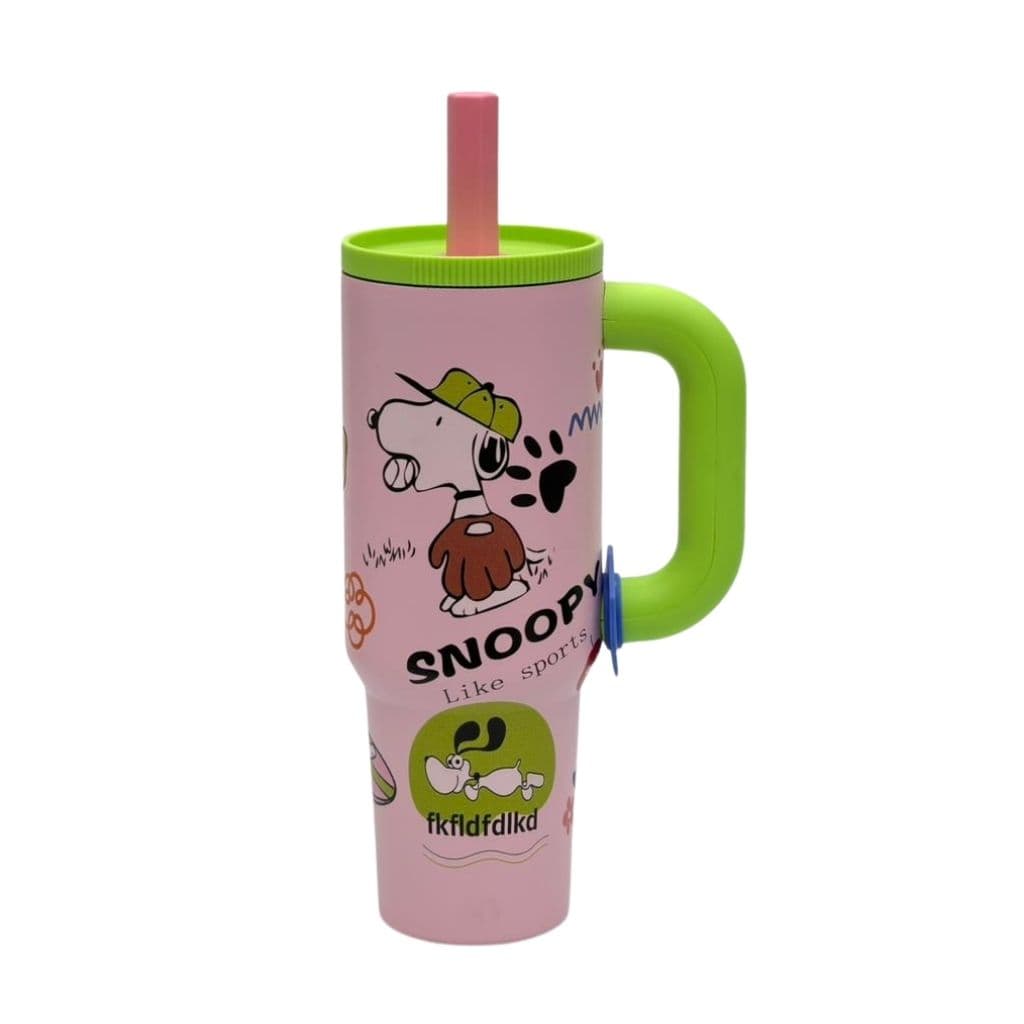 تامبلر نی دار ضد نشت طرح Snoopy دسته دار 40oz — تصویر ۵