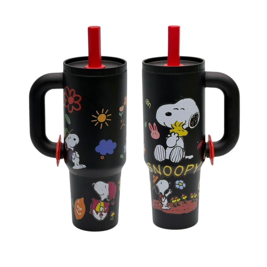 تامبلر نی دار ضد نشت طرح Snoopy دسته دار 40oz — تصویر ۹