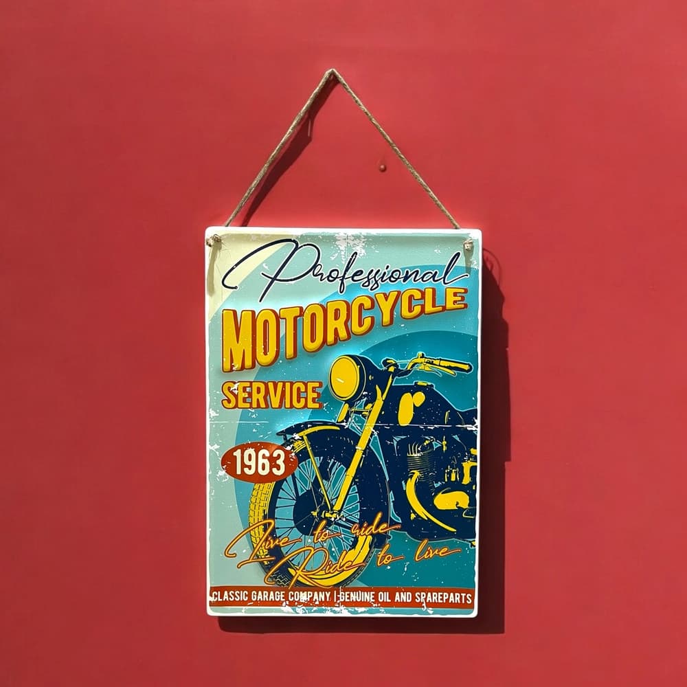 تابلو فلزی طرح Motorcycle Service — تصویر ۲
