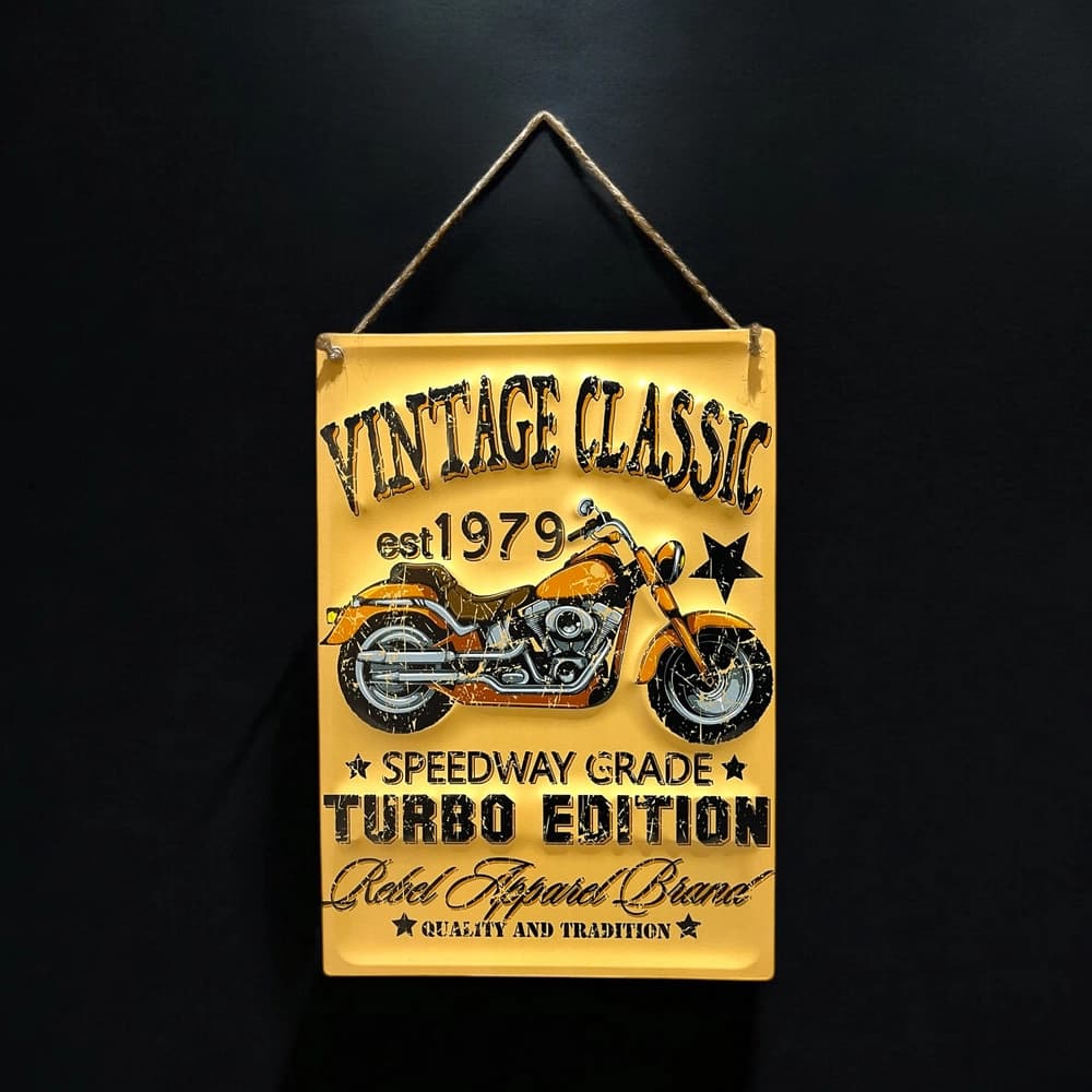 تابلو فلزی طرح موتور Vintage Classic