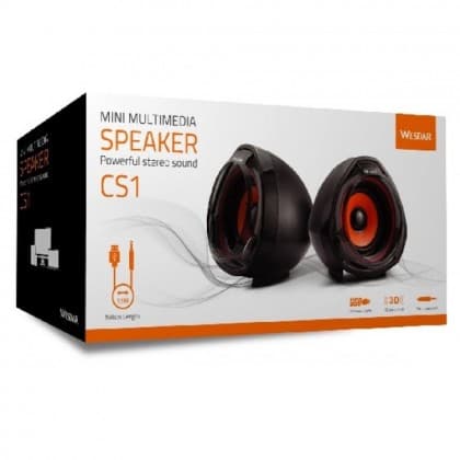 مینی اسپیکر استریو وسدار با بیس دوطرفه (ووفر+ساب ووفر)مدل Wesdar cs1